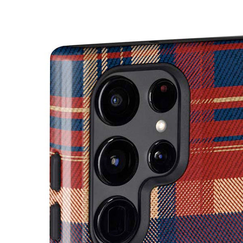 Red and Blue Plaid Galaxy S25 Ultra Impact Case